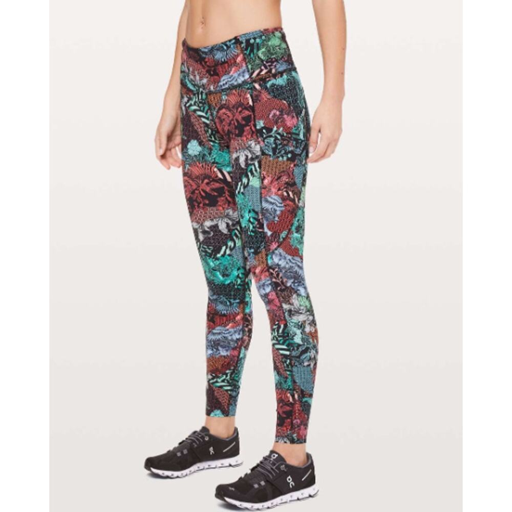 Lululemon Fast & Free 7/8 Tight II *Nulux 25" Zen Clash Multi size 4